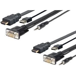 Kabel VivoLink MiniJack 3.5 mm - MiniJack 3.5 mm, USB HDMI D-Sub (VGA), 5, Czarny (PROHDMIMVGA5)