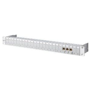 MetzConnect BTR BTR Patch Panel E-DAT modul, Cat 6a, 24 Port, 19", anodised silver - 130920-E