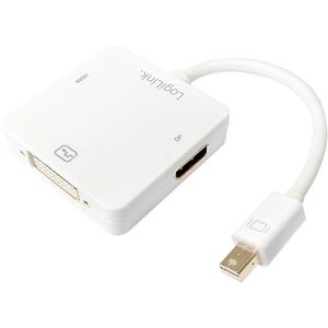 Adapter AV LogiLink DisplayPort Mini - DisplayPort - HDMI - DVI-I biały (CV0045A)