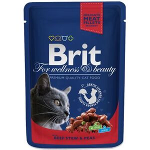 Brit Premium Cat Pouches with Beef Stew & Peas 100g