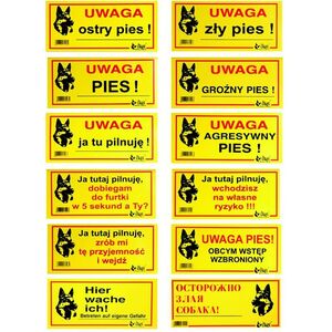 Dingo Tabliczka ostrzegawcza metalowa - "Uwaga pies!"