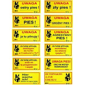 Dingo Tabliczka ostrzegawcza metalowa - "Uwaga groźny pies!"