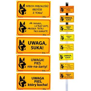 Dingo Tabliczka ostrzegawcza PCV - "Ma ogonek, cztery łapy, mieszka tutaj pies kudłaty"