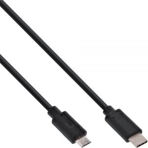 Kabel USB InLine USB-C - microUSB 0.5 m Czarny (35746)
