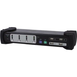 Przełącznik Equip KVM Switch Equip 4x USB/PS2 Dual Monitor schwarz mit Audio - 331544