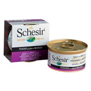 Schesir SCHESIR KOT 85g pusz. TUŃCZYK+WOŁOWINA galaretka