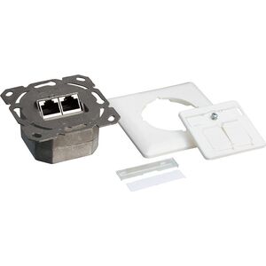 LogiLink LogiLink Cat.6A Anschlussdose, 2x RJ45,weiß, waagerecht - NP0123