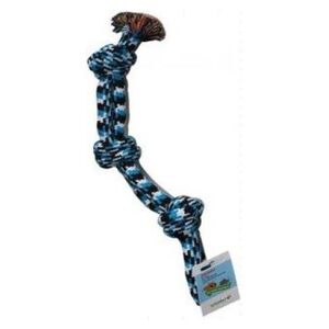 Yarro International ZABAWKA SZNUROWA - Sznur bawełniany podwójny z 3 supłami 45cm