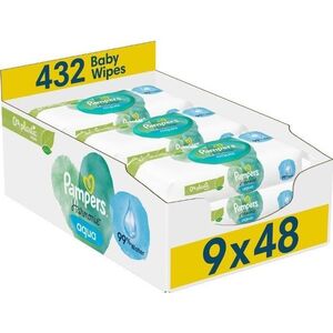 Pampers Chusteczki nawilżane Harmonie Aqua 0% plastiku 9x48 szt.