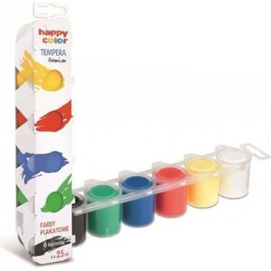 Happy Color Farby plakatowe Tempera Premium 6 kolorĂłw 25 ml