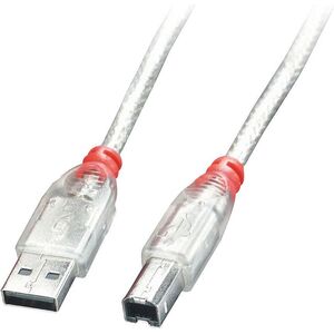 Kabel USB Lindy USB-A - USB-B 5 m Przezroczysty (41755)