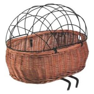 Basil Kosz na przedni bagażnik PLUTO dla zwierząt + poduszka, wiklinowy varnished natural (BAS-53007)