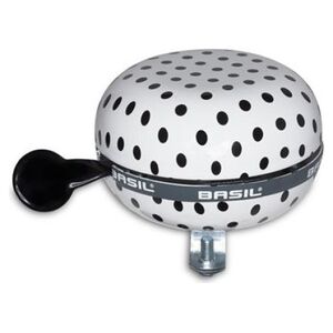 Basil Dzwonek Rowerowy BIG BELL POLKADOT 80 mm White/Black Dots (BAS-50399)