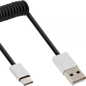 Kabel USB InLine USB-A - USB-C 1 m Czarny (35871)