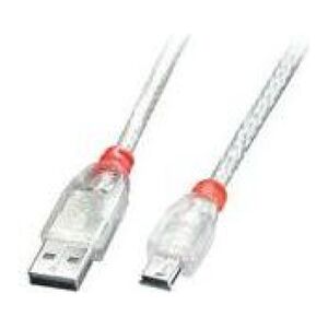 Kabel USB Lindy USB-A - miniUSB 2 m Przezroczysty (41783)
