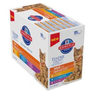 Hills  Feline Adult Chicken & Ocean Fish & Beef Optimal Care MULTIPAK saszetka 12x85g