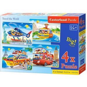 Castorland Puzzle x 4 - Travel the World (247018)