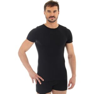 Brubeck Koszulka męska z krótkim rękawem COMFORT WOOL czarna r. XL (SS11030)