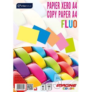 Interdruk Papier ksero A4 80g Mix kolorów Fluo 100 arkuszy