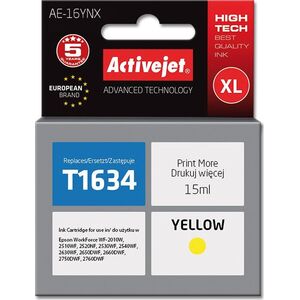 Tusz Activejet Tusz Activejet AE-16YNX (do drukarki Epson, zamiennik T1634 supreme 15ml yellow) - AE-16YNX