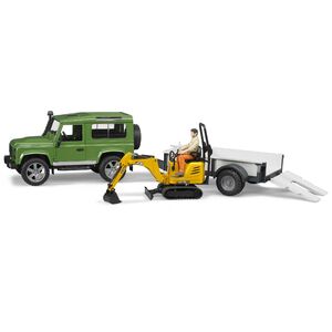 Bruder Professional Series Land Rover Defender with Trailer - CAT and Man (02593)