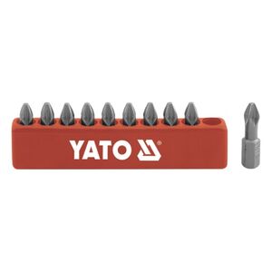 Yato Końcówki wkrętakowe krzyżowe Ph2x25mm S2 1/4 10szt. YT-0475