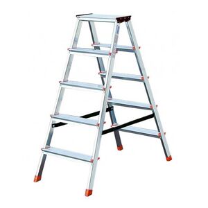 Krause Dopplo Drabina wolnostojąca dwustronna aluminiowa 5 stopniowa (120410)