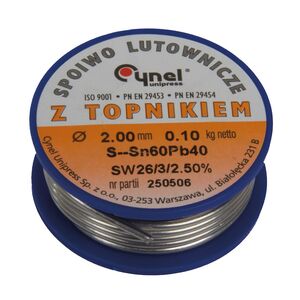 Mega Cyna z kalafonią do lutowania 3.0mm szpula 100g (60316)