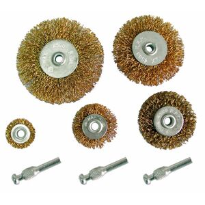 Mega Szczotki druciane trzpieniowe 5szt. 25-75mm + trzpienie 3szt. 32200