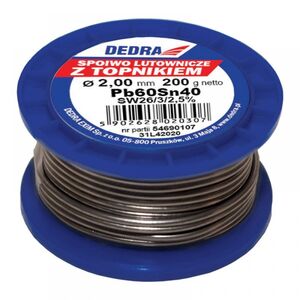 Dedra Lut z topnikiem Pb60Sn40 2mm 200g na szpuli - 31L42020
