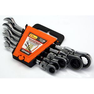 Corona Zestaw kluczy płasko-oczkowych z grzechotką i przegubem 8-19mm 5szt. (C7401)