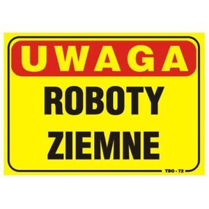 Tablica 35x25cm UWAGA! Roboty Zimowe - T010