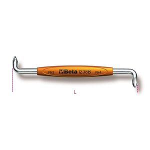 Beta Tools Wkrętak kątowy dwustronny Philips Ph3-4 200mm (012380203)
