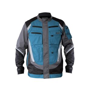 Lahti Pro Bluza ochronna z pasami odblaskowymi czarno-szaro-turkusowa XL (L4040304)
