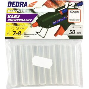 Wkłady klejowe Dedra 8 mm x 50 mm przezroczyste 12 szt. DED7570