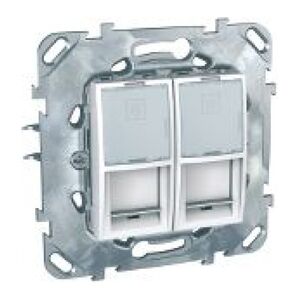Schneider Electric Gniazdo komputerowe Unica Plus podwójne 2 x RJ45 biel polarna (MGU50.6161.18Z)