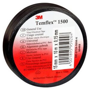 3M Taśma elektroizolacyjna Temflex 1500 czarna 15mm x 10m (DE272950895)