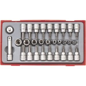 Teng Tools TTTX30 nasadki TX w zestawie, z chwytem 1/4″ i 3/8″ 30 elementów (102140100)