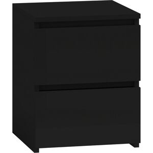 Topeshop Szafka komoda stolik nocny 2 szuflady m2 czarna