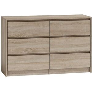 Topeshop Komoda szafka 6 szuflad 120cm dąb sonoma karo k120