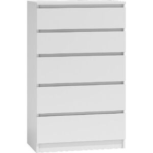 Topeshop Komoda szafka pojemna 5 szuflad malwa m5 biała