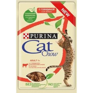 Nestle PURINA CAT CHOW sasz.85g WOŁOWINA BAKŁAŻAN W GALARETCE /24