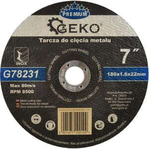Geko Tarcza do cięcia metalu PREMIUM 180x1.6 Inox (G78231)