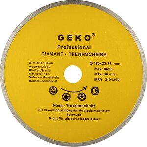 Geko tarcza diamentowa 180mm x 22,23 pełna (G00243)