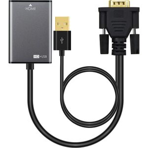 Adapter AV MicroConnect D-Sub (VGA) - HDMI + USB-A czarny (VGAHDMI)