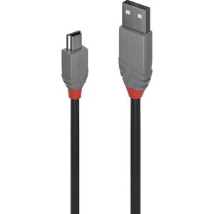 Kabel USB Lindy USB-A - miniUSB 5 m Szary (36725)
