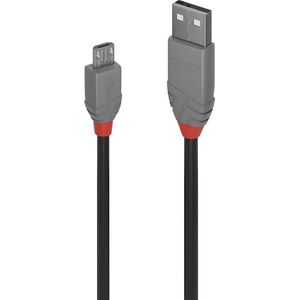 Kabel USB Lindy USB-A - microUSB 0.5 m Szary (36731)