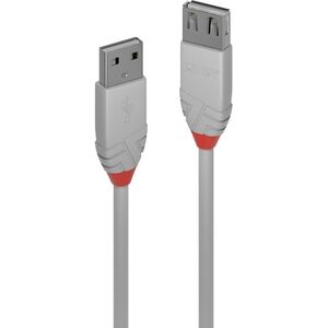 Kabel USB Lindy USB-A - USB-A 0.5 m Szary (36711)