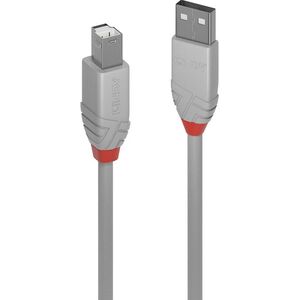 Kabel USB Lindy USB-A - USB-B 5 m Szary (36685)