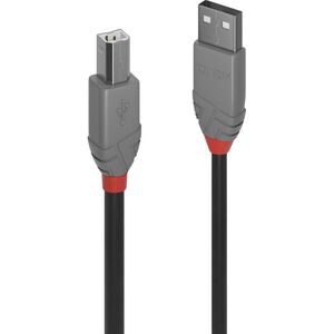 Kabel USB Lindy USB-A - USB-B 0.5 m Szary (36671)